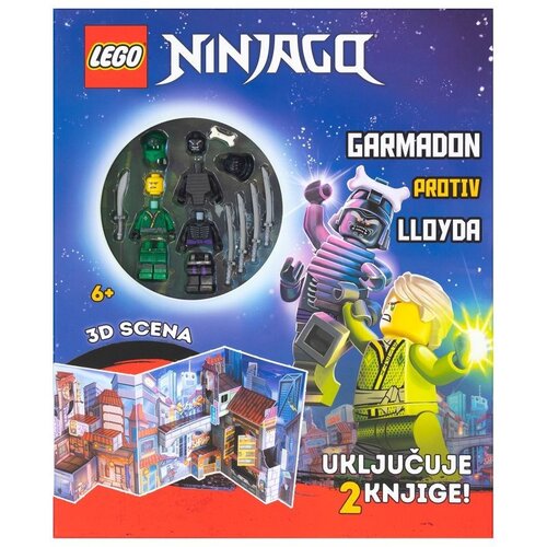&amp;Scaron;kolska knjiga Lego Ninjago - Nova misija/Nove pustolovine/Garmadon protiv Lloyda&amp;nbsp; - kutija/3D scene + 2 knjige Slike