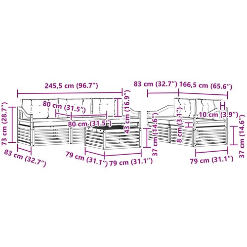  Set vanjskih sofa 6 kom. Prirodna i antracit Slike