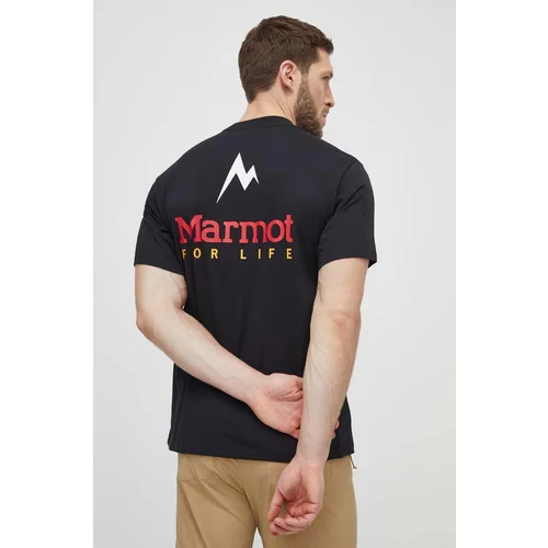 Marmot Športna kratka majica For Life črna barva