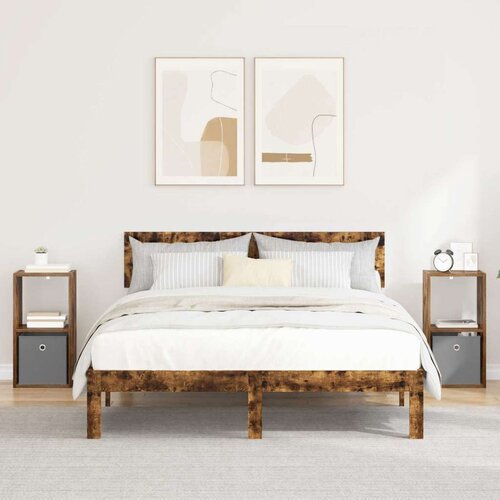  Noćni ormarić 2 pcs Dimljeni hrast 30 5 x 27 x 59 5 cm Cene