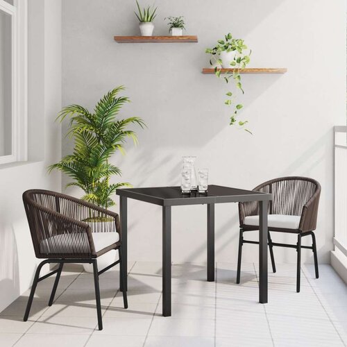  3-dijelni vrtni set za objedovanje smeđi poli ratan Cene