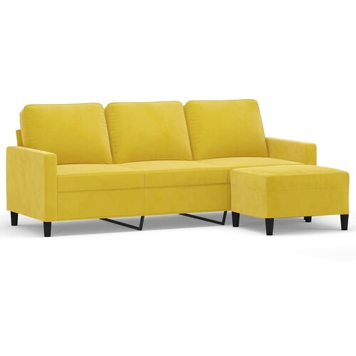 Maison Chic kavč - Sofa - Kanape trosed s stolčkom za noge rumen 180 cm žamet, (21727681) Cene