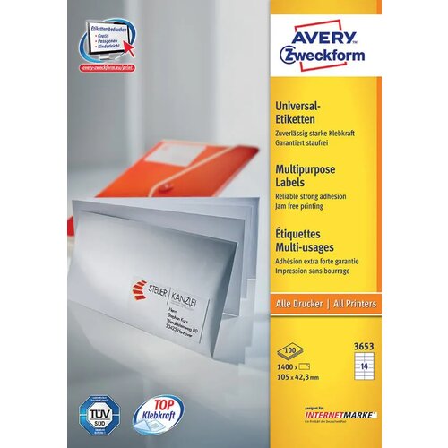 Avery Zweckform Univerzalne etikete 105 x 42,3 mm - 100/1 Cene