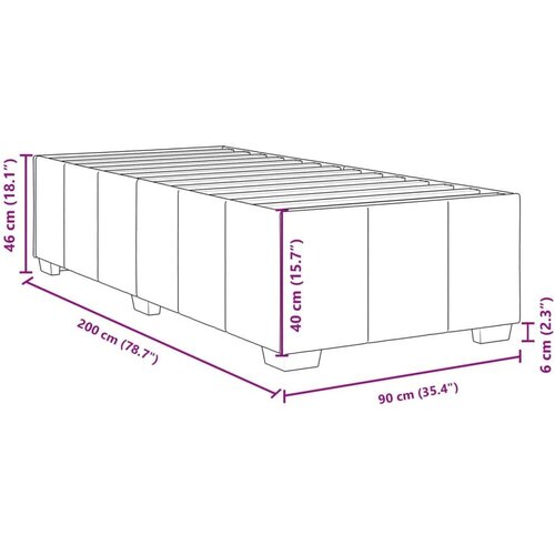 VidaXL Okvir za krevet crni 90x200 cm od tkanine Slike