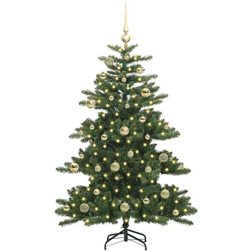 VidaXL Umjetno božićno drvce s nogom with LEDs s stalakom 150cm PVC Slike