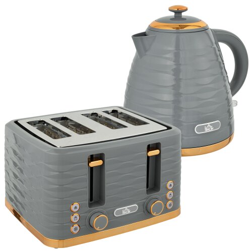 Nesta Komplet za zajtrk, grelnik vode 1,7 L in toaster za 4 rezine, siv, 3000 W, 7 stopenj zapečenosti, odtaljevanje in pogrevanje, (5000493963) Cene