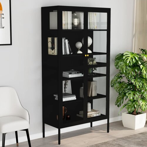 vidaXL Ormarić za izlaganje crni 90x40x180 cm čelik i kaljeno staklo Cijene