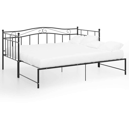 VidaXL okvir za krevet na razvlačenje crni metalni 90 x 200 cm Slike