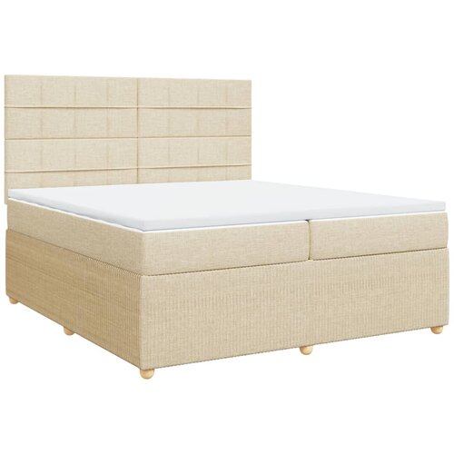 vidaXL Krevet s oprugama i madracem krem 200 x 200 cm od tkanine Cijene