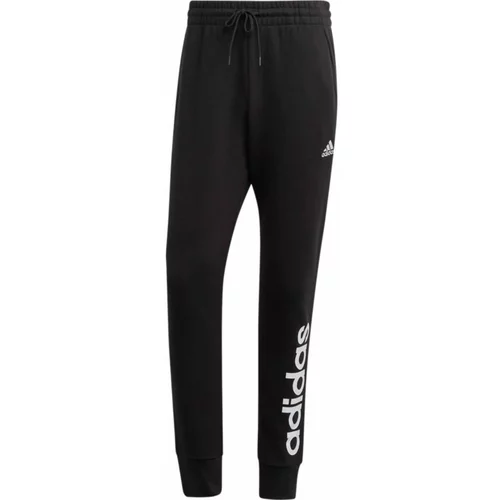 Adidas Športne hlače 'Essentials French Terry Tapered Cuff Logo' črna / bela