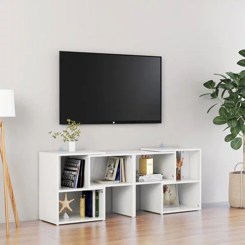 vidaXL TV omarica visok sijaj bela 104x30x52 cm iverna plošča