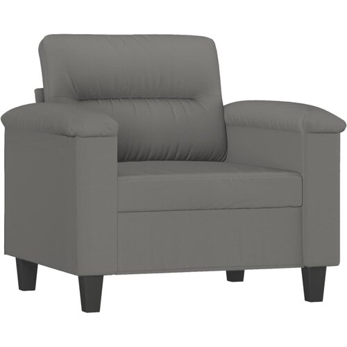  Fotelja s tabureom tamnosiva 60 cm od mikrovlakna Slike