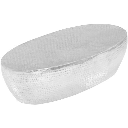  Stolić za kavu od čekićanog aluminija srebrni 100 x 50 x 28 cm Slike