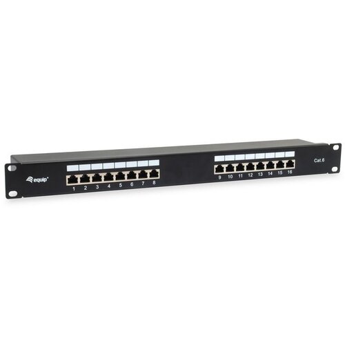Equip 16-Port Cat.6 Shielded Patch Panel, Black Slike