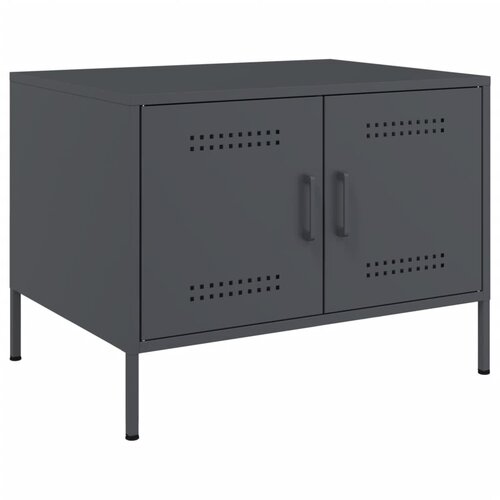  The Living Store Klubska mizica antracit 68x50x50,5 cm valjano jeklo - Klubska Mizica, (21496156) Slike