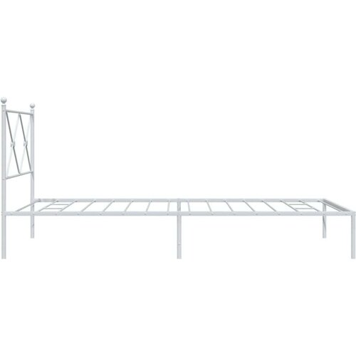 VidaXL Metalni okvir za krevet s uzglavljem bijeli 107x203 cm Slike