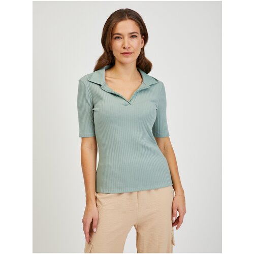 Orsay Light green women's ribbed T-shirt - Women Cene