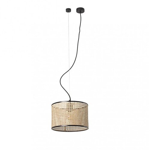 Faro 64314-48 - Luster na sajli MAMBO 1xE27/15W/230V ratan/crna Slike