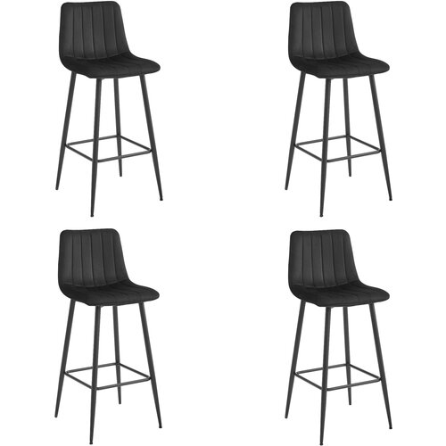 Brandless POZZA hocker - črni žamet / črne noge x 4, (22060681) Cene