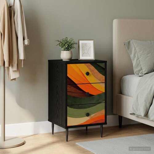  Noćni ormar BONN Crni hrast 36 x 33 x 61 cm Konstruirano drvo Cijene