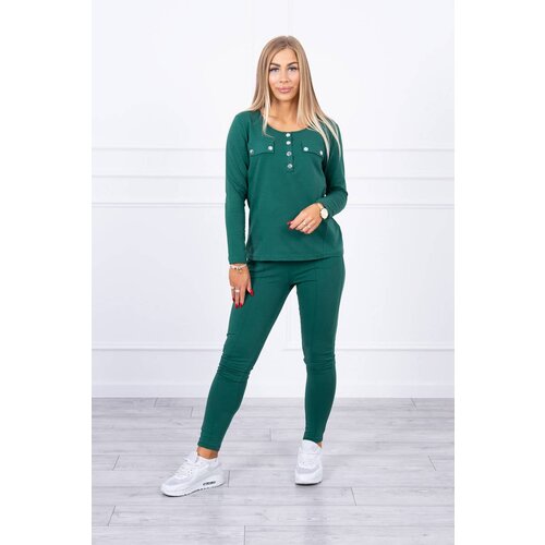 Kesi Set with a green press stud neckline Cene
