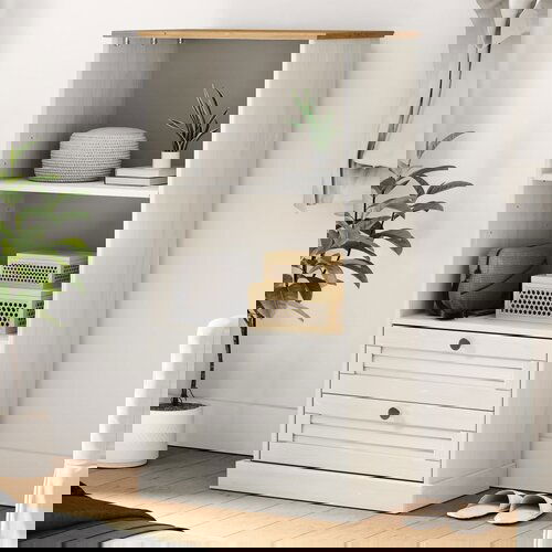 VidaXL Regal za knjige VIGO bijeli 60x35x114 5 cm od masivne borovine Slike