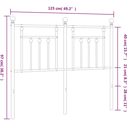  Metalno zamjensko uzglavlje crno 120 cm Slike