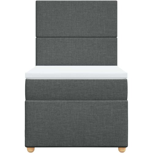 VidaXL Krevet s oprugama i madracem tamnosivi 90 x 190 cm od tkanine Slike