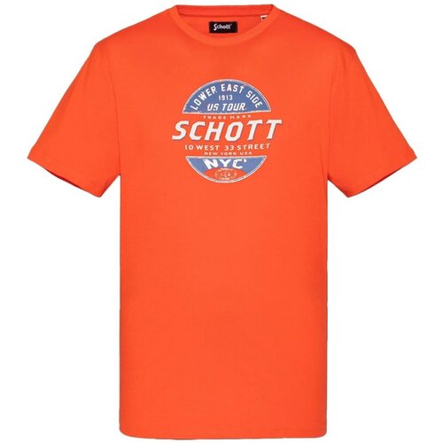 Schott Majice s kratkimi rokavi TSUSTOUR Oranžna Cene