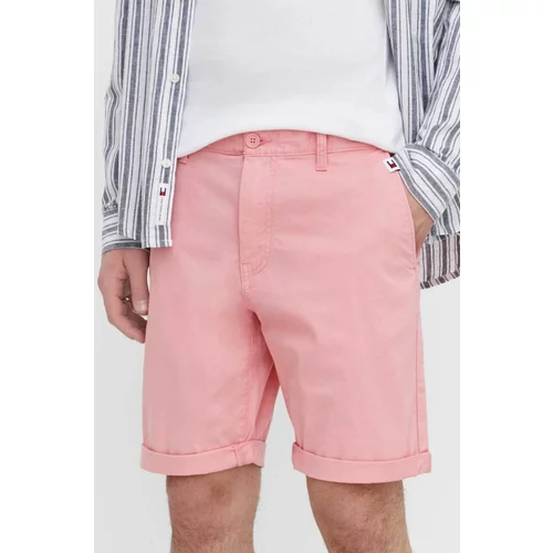Tommy Jeans Kratke hlače moški, roza barva
