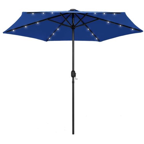  Suncobran s LED svjetlima i aluminijskom &scaron;ipkom 270 cm azurni Cijene