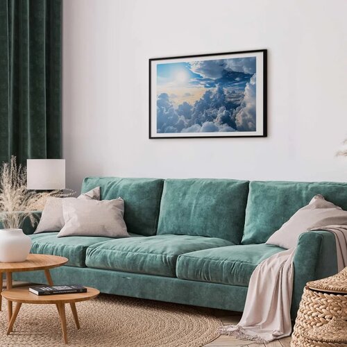  Plakat Symphony of Light: Sun and Clouds Playing Together on a Beautiful Sky 60x40 Crni okvir s margom Slike