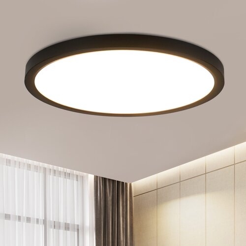 Nettlife LED stropna svetilka Ø 30 cm - 24 W, črna, 3000 K - moderna razsvetljava za kuhinjo, kopalnico, hodnik, spalnico, (22111300) Cene