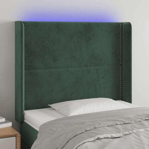  Posteljno vzglavje temno zeleno 103x16x118/128 cm žamet Cene