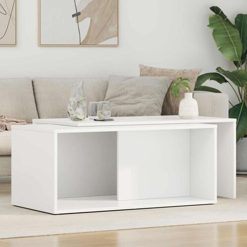  Set stolića za kavu 2 pcs Bijelo Konstruirano drvo Cijene