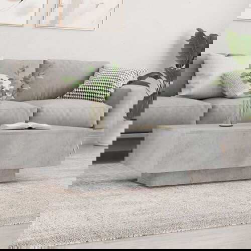 VidaXL Klubska mizica betonsko siva 100x49,5x31 cm inženirski les Slike