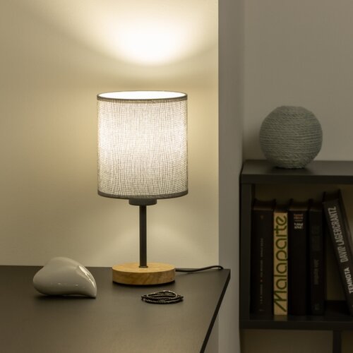  Brilagi - Stona lampa NUBILA WOOD 1xE27/25W/230V hrast/siva Slike