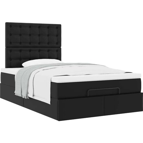 vidaXL Otomanski okvir kreveta s madracem crni 120x200cm umjetna koža Cene