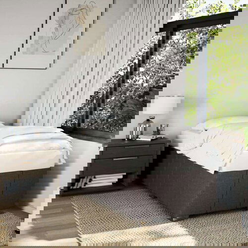  Posteljni okvir temno rjav 90x200 cm blago, (21306849) Cene