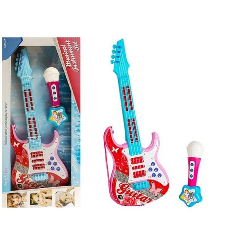  Dječja gitara s mikrofonom Strings - roza Cijene