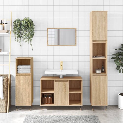 vidaXL Kopalniška omarica sonoma hrast 30x30x100 cm inženirski les Cene