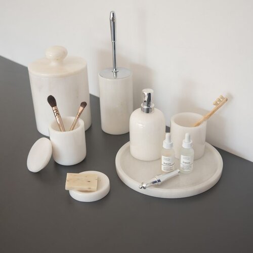  MAR07120602D white bathroom set (7 pieces) Cene