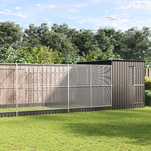 vidaXL Kavez za ptice s produžetkom srebrni 704x303x216 cm čelični Cijene