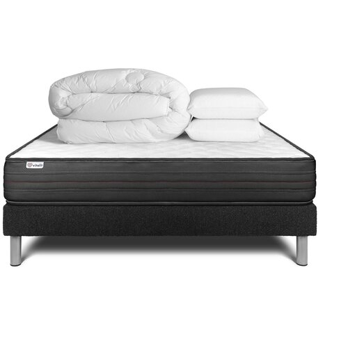 VITALIT Kompletni paket za posteljo - Vzmetnica 200x200 cm + Vzmetnica z letvami (komplet) + 2 vzglavnika + Prevleka - Vitalpower, (21613783) Cene