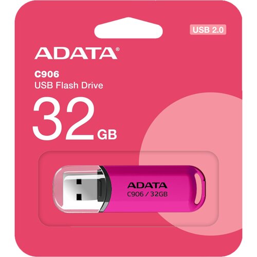  USB Memory stick Adata UFD 32GB C906 Pink USB 2.0, Brzina čitanja 30 MB/s, Brzina pisanja 9 MB/s,AC906-32G-RPP Cijene