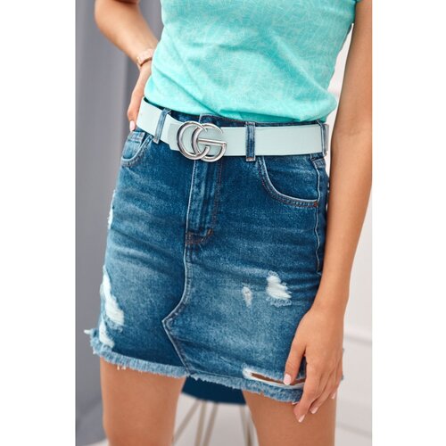 Fasardi Distressed denim skirt in dark blue color Slike