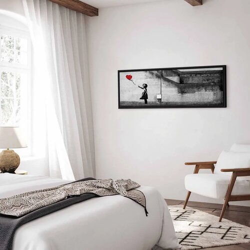  Slika - There is Always Hope (1 Part) Narrow Red 120x40 U crnom drvenom okviru Slike