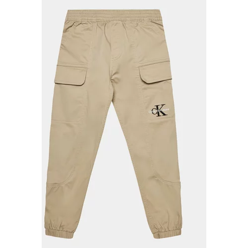Calvin Klein Jeans Jogging hlače IB0IB01675 Bež Regular Fit