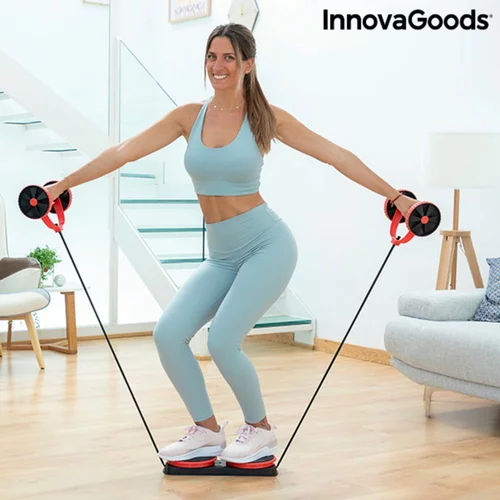 InnovaGoods Valjak za trbušnjake s rotirajućim diskovima, elastičnim trakama i vodičem za vježbanje Twabanarm