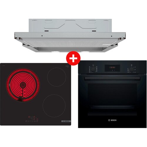Bosch Ugradna rerna HBF134EB2 + Ugradna ploča PKK611BB2E + Ugradni aspirator DFL064W54 Cene
